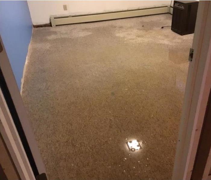 Basement floor with standing water